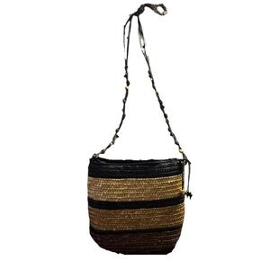 Cross Body Bag Natural‎ Grass Island Woven Beaded Strap Casual Boho